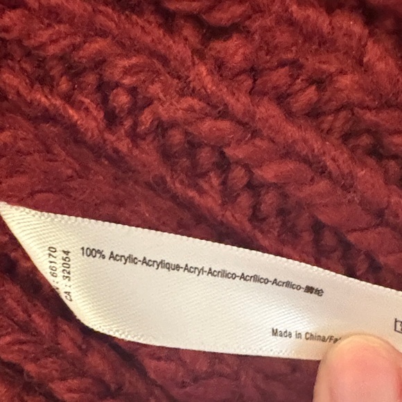 Maeve Red and Pink  Chunky Knit Cardigan - Picture 4 of 5